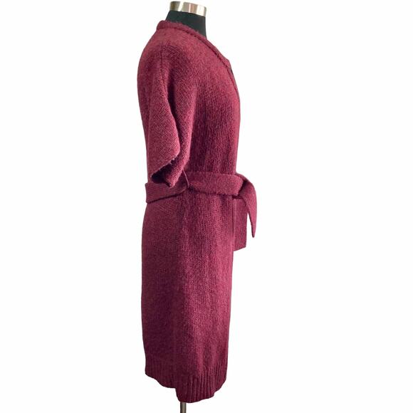 Vera Wang Lavender Lable Long Cardigan Wool Alpaca Blend SM Beaded Embellishment - Picture 4 of 11